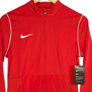 Nike Full Zip Jacket Women Medium Red Dri-Fit Athletic Track Soccer Training NWT
